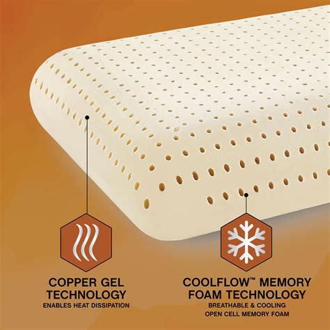 Great Sleep® Copper Gel CoolFlow™ Memory Foam Pillow | Hollander Sleep ...