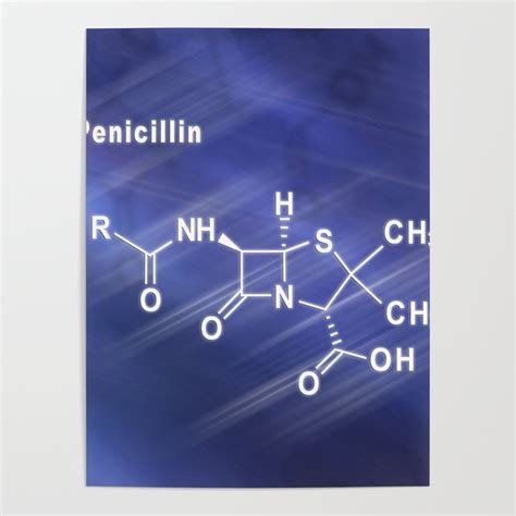 Penicillin, antibiotic drug, Structural chemical formula Poster by ...