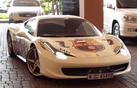 This Barcelona-Themed Ferrari 458 Italia Has Messi and Xavi's Faces on ...