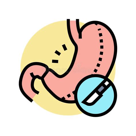 Bariatric Surgery Obesity Overweight Color Icon Vector Illustration