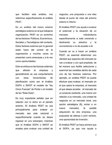 Artículo sobre el Análisis PEST PDF