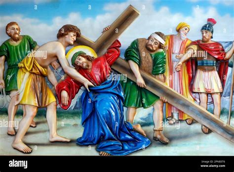 Fatima Church Passion Of Christ Way Of The Cross 5th Station Simon