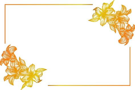 Gold Flower Frame Horizontal Rectangular Vector Gold Vertical Frame