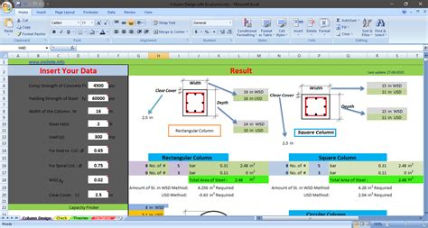 Column Design Calculation Excel File Free Download In 2021 Column Design Column Excel