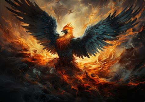 Premium Photo | Phoenix mythical bird artwork album full of fire and ...