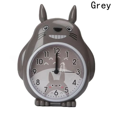 Totoro Table Clock Modern Timer Snooze Alarm Clock LED Light Mute ...