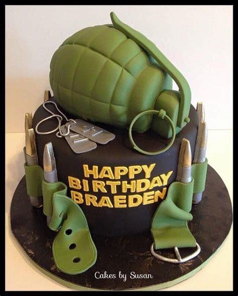 Military Cake Grenade Army Birthday Cakes Army Birthday Parties