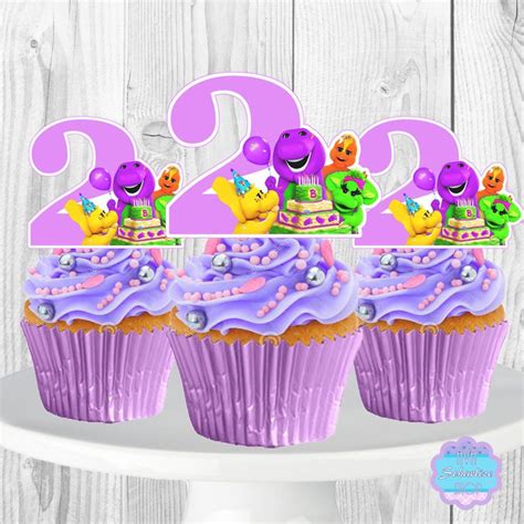 Barney Cupcake Toppers Barney Cake Toppers Barney Cupcake Picks