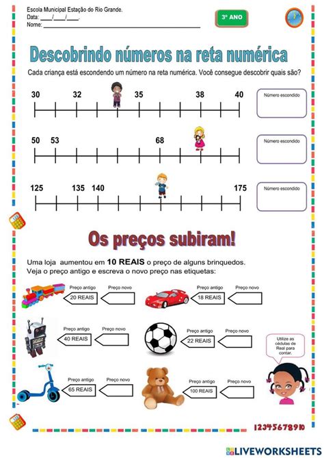 Reta Num Rica Interactive Worksheet For Ensino Fundamental I Num Rica