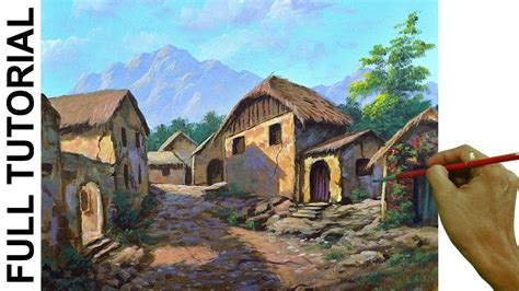 Acrylic Landscape Painting TUTORIAL / Old Village Houses / JMLisondra ...