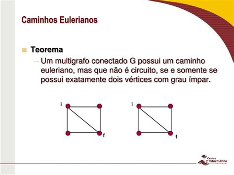 Caminho Euleriano - PPT - Teoria dos Grafos Caminhos e Noção de Grafos com pesos PowerPoint ...