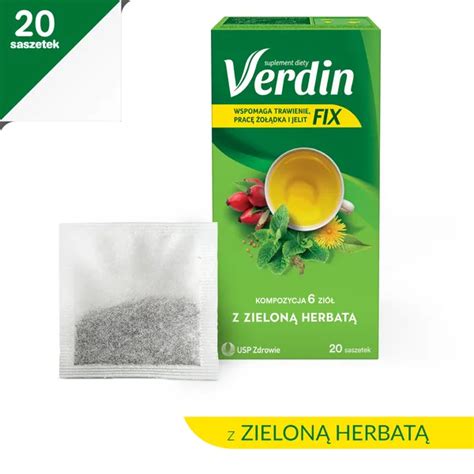 Verdin Fix Z Zielon Herbat Zio A Do Zaparzania W Saszetkach Szt