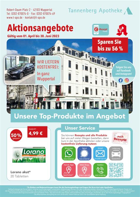 Angebots Flyer Fr Hling Tannenberg Apotheke