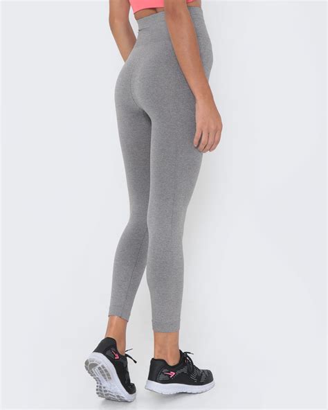 Calça Legging Fitness Básica Mescla Cinza Lojas Torra