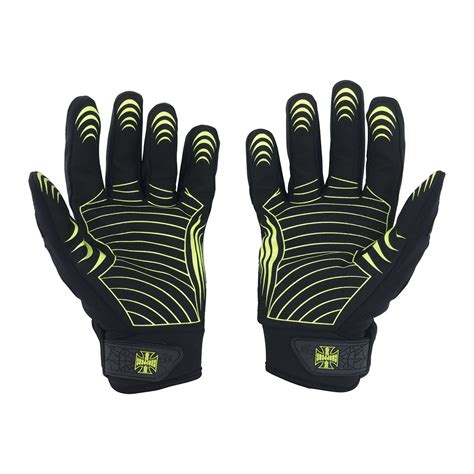 West Coast Choppers Por Vida Gloves Black Yellow Thunderbike Shop