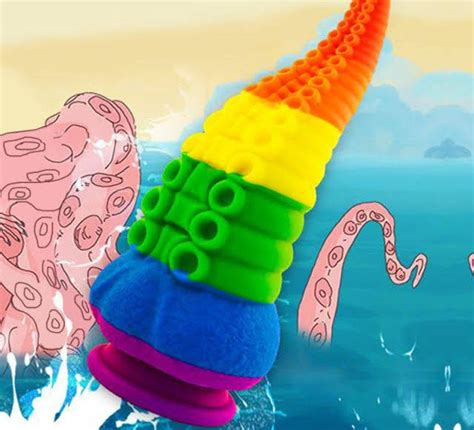 Tentacle Dildo Rainbow Octopus Huge Sex Toy Dildoadult Toy Etsy