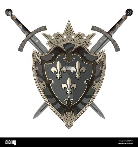 Knight Sword Two Crossed Knight Of The Sword And Medieval Heraldic