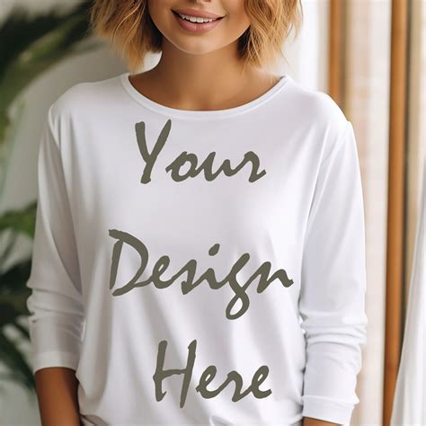 Bella Canvas Long Sleeve Mockup White Long Sleeve Mockup