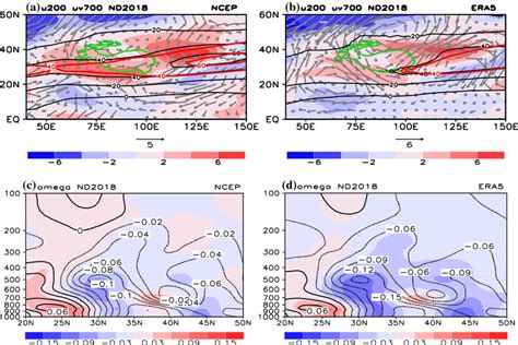 a zonal wind speed black contour unit m s¹ and anomalies shading