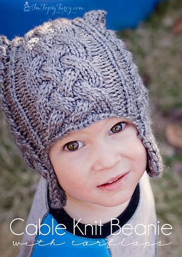 Ravelry Cable Knit Beanie With Earflaps Pattern By Ashlee Prisbrey