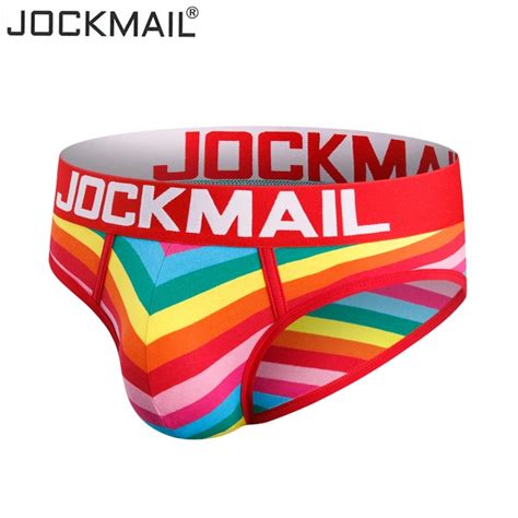 Jockmail 2020 New Briefs Men Sexy Underwear Cotton Striped Rainbow