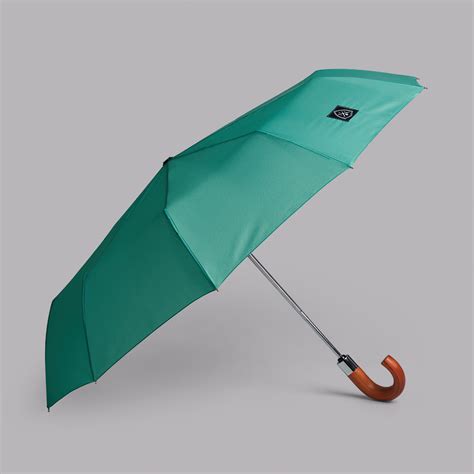 Recycled Turquoise Compact Umbrella - Rain and Son - Classic and ...