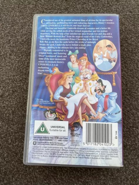 CINDERELLA VHS DM 1997 Walt Disney Classics New Digitally Remastered