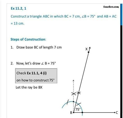 Construct Triangle ABC In Which BC 7 Cm AB AC 10 Cm And Angle