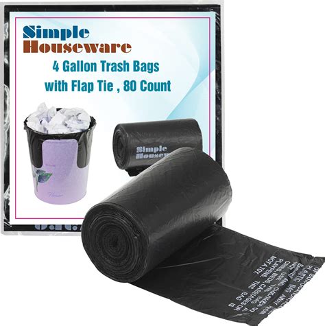 4 Gallon Trash Bags Black, 80 Count - Walmart.com