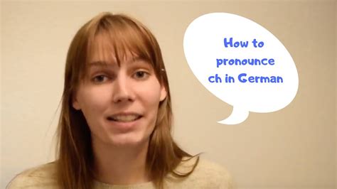 How To Pronounce Ch In German Youtube