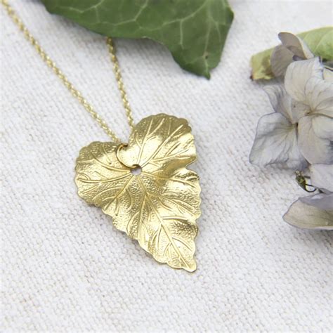 Ivy Leaf Necklace Gold Ivy Ivy Pendant T Idea Forest Etsy