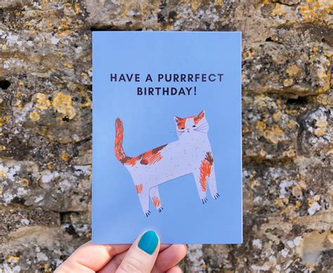 Purrfect Birthday Card Cat Lover T Best Friend Card Cat Etsy