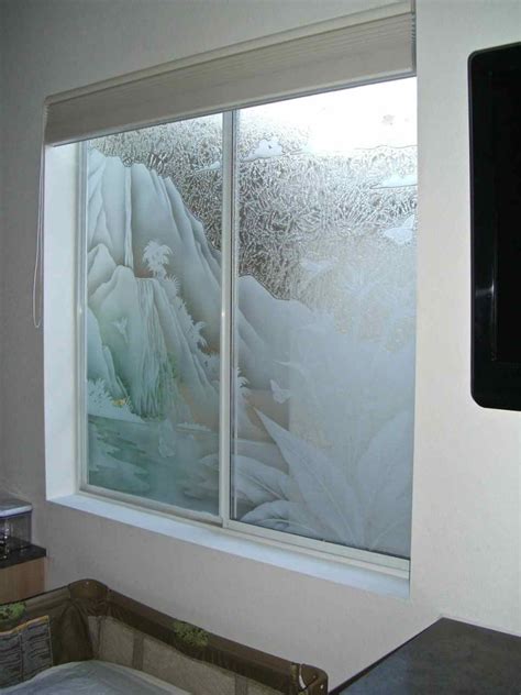 Etched glass window