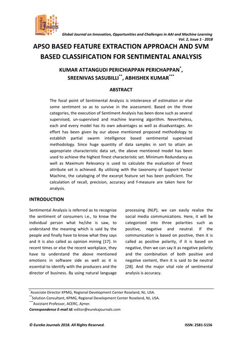 Pdf Apso Based Feature Extraction Approach And Svm Based