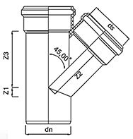 Тройник Polytron 45° Polytron Stilte Plus