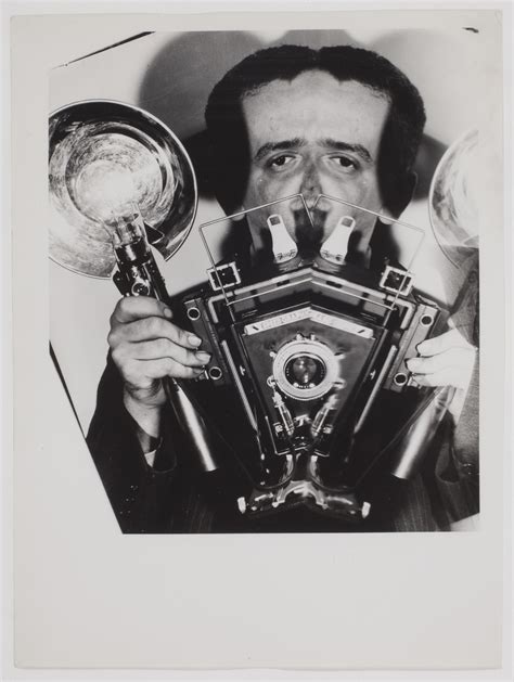 Distorted Self Portrait Of Weegee With Speed Graphic Camera