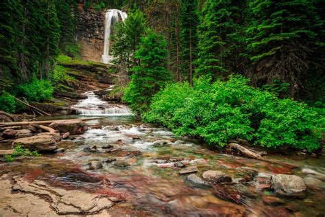 Virginia Falls in Glacier National Park in Montana Stock Image - Image of scenic, rock: 170657285