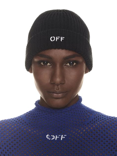 WO OFF STAMP CLASSIC BEANIE BLACK WHITE in black | Off-White™ Official US