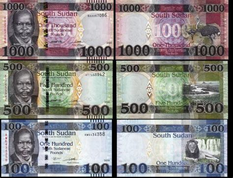 South Sudan 3 Pcs UNC Set 100 500 1000 Pounds 2019 2020 Fortumor