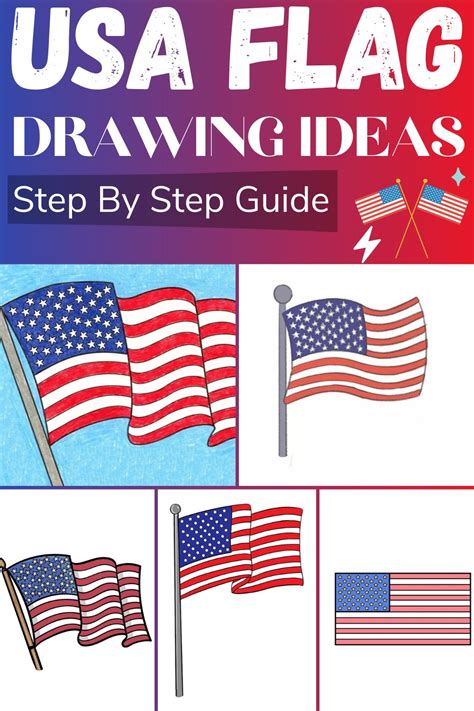 Usa Flag Drawing Ideas How To Draw Usa Flag Diyncrafty