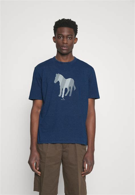 Ps Paul Smith Zebra T Shirt Con Stampa Blue Blu Zalando It