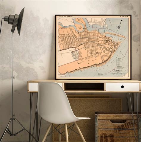 Vintage Map of Quebec Old City Map Archival Reproduction on Paper or Canvas - Etsy