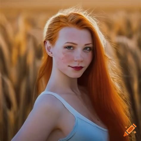 Ginger Woman With Freckles Pale Skin Photo Photograph Portrait