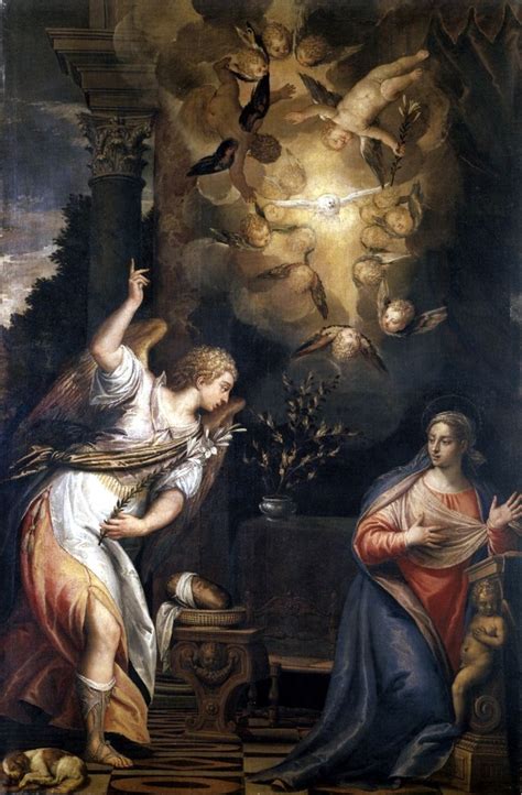 an image of a painting with angels in the background