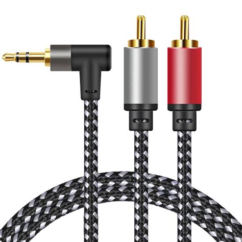 Kabel AUX RCA Y 2 m 3 5 mm na 2 męski adapter RCA stereo rozdzielacz