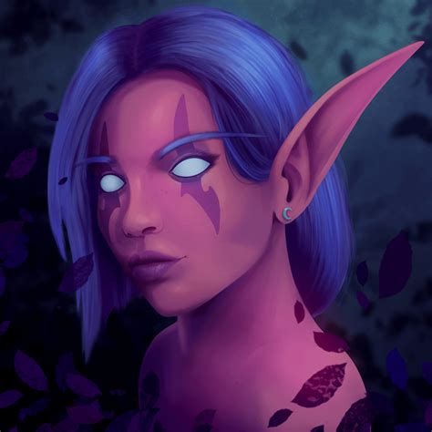 Night Elf Portrait By Me Wow