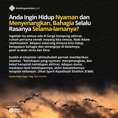 Poster Islami Anda Ingin Hidup Nyaman Dan Menyenangkan Bahagia Selalu