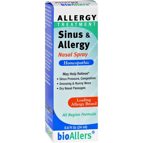 Bio Allers Sinus And Allergy Relief Nasal Spray 08 Fl Oz Allergy