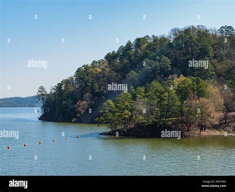 Sunny View Of The Landscape Of Broken Bow Lake In Beavers Bend State