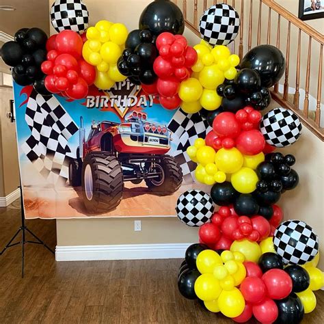 Buy Pcs Race Car Balloons Arch Garland Kit Racing Car Birthday Party